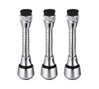 HDGSAFD Juego de 3 grifos de cocina de acero inoxidable, giratorios de 360°, a prueba de salpicaduras, aireadores extensibles