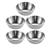 HDGSAFD Juego de 5 cuencos para salsas de acero inoxidable, cuencos pequeños para salsas