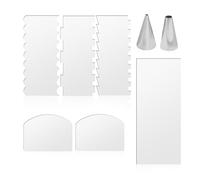 HDGSAFD Juego de 6 espátulas para tartas, 2 piezas, espátula para tartas, espátula para tartas, molde de glaseado para tartas, herramienta de modelado, espátula acrílica