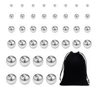 HDGSAFD Juego De Piercings De 40 Piezas, Bolsa De Almacenamiento De 1 Pieza, Bola Para Piercing De Acero Inoxidable, Accesorios De Repuesto Para Piercing, Bola Para Piercing De Uñas Y Labios