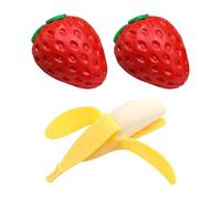 HDGSAFD Juguete para Apretar De Fresa De 2 Piezas Y Juguete para Apretar De Plátano De 1 Pieza, Juguete para Apretar Creativo, Juguete Divertido para Niños, Juguete para Aliviar El Estrés