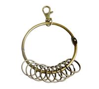 HDGSAFD Llavero Grande Antiguo y Vintage - Anillo Dividido, Organizador de Llaves - Marrón, 8,5 cm