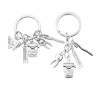 HDGSAFD Llaveros de Tema Dental 2 Piezas - Creativos de Metal, Regalos Dentista y Accesorios De Mochila