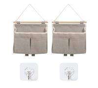 HDGSAFD - Lote de 2 bolsas de almacenamiento para colgar con ganchos, organizador de pared plegable para cuarto de baño, dormitorio, salón u oficina, estilo minimalista