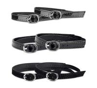 HDGSAFD - Lote de 3 pares de cordones ajustables para tacones altos, desmontables, extensiones de encaje, elásticos, color negro, Negro