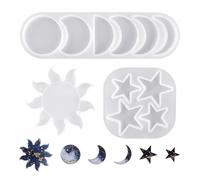 HDGSAFD Molde De Eclipse Solar De 1 Pieza, Molde De Sol De 1 Pieza Y Molde De Estrella De 1 Pieza, Molde De Silicona, Molde De Fundición, Accesorios para Manualidades DIY