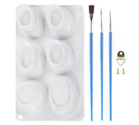 HDGSAFD Molde de Silicona Con 3 Lápices de Colores Al Óleo - 6 Agujeros Para Hormigón, Piedra de Fundición, Decoración de Bricolaje, Velas y Jabón