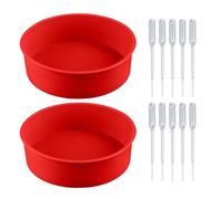 HDGSAFD Moldes de silicona para hornear, 2 unidades, redondos, 10 unidades, goteros, moldes antiadherentes