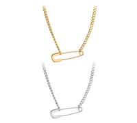 HDGSAFD Pack De 2 Collares De Pin Creativos, Collares Sencillos, Collares con Coles Personalizados, Collares De Acero Inoxidable, Collares Estilo Punk