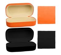 HDGSAFD Pack De 2 Estuches Para Gafas, Con Paño Para Gafas, Estuche Para Gafas De Cuero Pu, Estuche Para Gafas De Moda, Accesorios Para Gafas