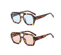 HDGSAFD Pack De 2 Gafas De Sol Con Estampado De Leopardo, Gafas De Sol Retro, Gafas De Moda Personalizadas, Gafas Irregulares, Accesorios De Ropa
