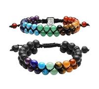 HDGSAFD Pack De 2 Pulseras De Perlas, Pulseras Ajustables, Pulseras De Doble Capa para Mujer, Joyería Creativa De Perlas, Accesorios De Vestir