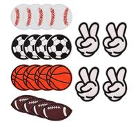 HDGSAFD Pack De 20 Parches De Futbol, Parches De Tela Bordados, Parches De Reparación De Ropa, Parches Termoadhesivos para Niños, Parches De Tela Decorativos para Ropa