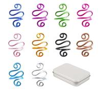 HDGSAFD Paquete De 10 Aros De Ganchillo Y 1 Caja De Almacenamiento Rectangular, Herramientas para Tejer, Aros De Ganchillo De Metal, Accesorios De Ganchillo Hechos A Mano