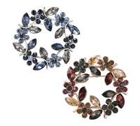 HDGSAFD Paquete De 2 Broches De Guirnalda De Cristal, Broches De Cristal para Mujer, Insignias Florales De Moda, Ramilletes Elees Vintage, Decoración De Ropa