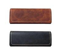 HDGSAFD Paquete De 2 Estuches Para Gafas Simples, Estuches Para Gafas De Cuero Pu, Estuches Para Gafas Retro, Estuches Para Gafas Livianos, Accesorios Para Gafas