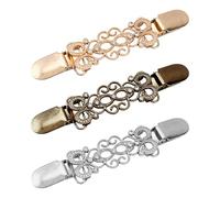 HDGSAFD Paquete De 3 Clips Para Ropa Vintage, Clips Para Ropa De Metal, Clips Para Bufandas, Clips Para Cárdigan, Clips Para Decoración De Ropa, Clips Para Abrigos Con Diamantes De Imitación
