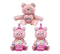 HDGSAFD Paquete De 3 Globos De Oso, Lindos Globos De Dibujos Animados, Globos Creativos De Papel De Aluminio, Decoraciones para Fiestas, Decoraciones para Fiestas