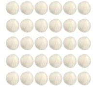 HDGSAFD Paquete De 30 Bolas De Piel Blanca, Bolas De Piel Esponjosas, Bolas De Piel Artificial, Materiales para Manualidades DIY, Se Pueden Utilizar para Ropa, Zapatos, Coles