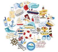 HDGSAFD Paquete De 30 Pegatinas De Crucero, Lindas Pegatinas De Dibujos Animados para Decoración, Pegatinas De Decoración De Equipaje Y Cuadernos De Bricolaje, Pegatinas De Viaje Frescas