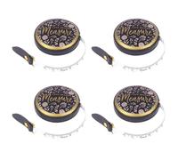 HDGSAFD Paquete De 4 Cintas Métricas Impresas, Mini Cinta Métrica, Cinta Métrica Retráctil Automática, Cinta Métrica De Cuero PU, Cinta Métrica De Costura, Cinta Métrica Corporal