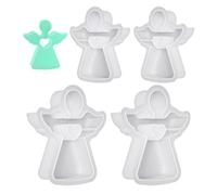 HDGSAFD Paquete De 4 Moldes De Ángel, Moldes De Silicona para Fundición, Accesorios para Manualidades, Moldes para Hornear para Hacer Velas, Jabones Y Adornos