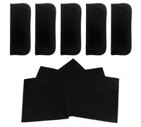 HDGSAFD Paquete De 5 Bolsas Negras Para Gafas Y 5 Paños Para Gafas, Bolsas Simples Para Guardar Gafas, Bolsas Portátiles Para Gafas, Accesorios Para Gafas