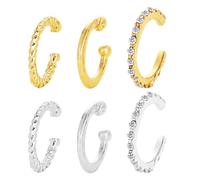 HDGSAFD Paquete De 6 Clips para Los Huesos De La Oreja, Exquisitos Clips para Las Orejas para Mujeres, Sin Necesidad De Perforar Aretes En Forma De C, Aretes De Metal