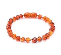 HDGSAFD Pulsera de Ámbar Irregular con Perlas y Piedras Preciosas, Tobillera Satinada Unisex, 15 Centimeters