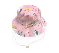 HDGSAFD Sombrero para el Sol de Verano Plegable - Estilo Pescador para Niños y Niñas, Rosa