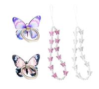 HDGSAFD Soporte para Anillo De Mariposa De 2 Piezas, Cadenas para Teléfono Celular con Cuentas De Mariposa De 2 Piezas, Dijes Creativos para Teléfono Celular, Accesorios para Teléfono Celular