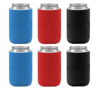 HDGSAFD - Vaso aislante de neopreno para botellas y latas de 33 cl, azul, rojo, negro (juego de 6)