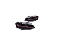 HDHCSCAGH Juego Faros Delantero para Golf 7 para MK7 7,5 2013-2017 Montaje Faros LED Luces Circulación Diurna DRL Faro Principal Coche(Red,RHD)