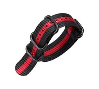 Hdhfjks Correa de reloj de nailon de lona de 18/20/22/24 mm, duradera, transpirable, informal y versátil.,Rojo 1falta 1,20 mm