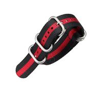 Hdhfjks Correa de reloj de nailon de lona de 18/20/22/24 mm, duradera, transpirable, informal y versátil.,Rojo 1 falta 2,24 mm