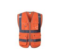 HDICUHNANU Chaleco De Seguridad Chaleco Reflectante De Tráfico Supervisión del Sitio Construcción Ropa Reflectantes Chaleco De Trabajo(Oranje,Large)