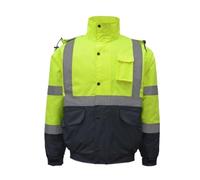 HDICUHNANU Chaleco De Seguridad Chaqueta Reflectante, Abrigo De Algodón Cálido E Impermeable, Chaleco Seguridad Fluorescente Reflectantes Chaleco De Trabajo(XL)