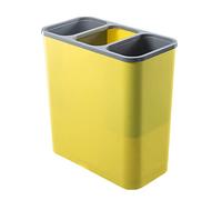 HDICUHNANU Cubo de Basura,Papelera Clasificación de la bote basura, 3 compartimento bajo contador cajas reciclaje gabinetes cocina y papel , 20 litros Contenedor Residuos(Yellow)