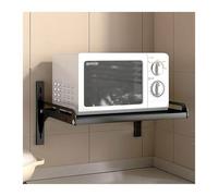 HDICUHNANU Estantes Cocina Estante De Almacenamiento Hierro For Condimentos Montado En La Pared For Cocina, For Horno Sin Perforaciones, Gancho For Microondas EstanterÍa de PanaderÍa(Black,46cm)