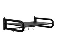 HDICUHNANU Estantes Cocina Estante For Microondas Montado En La Pared, Comercial For Horno Doméstico con Ganchos For Restaurante EstanterÍa de PanaderÍa(Black,55cm)