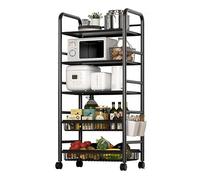 HDICUHNANU Estantes Cocina Estante para Horno Microondas De 5 Niveles Almacenamiento Utilidad Cocina Organizador Carrito para con Cestas Alambre Y Ruedas EstanterÍa de PanaderÍa