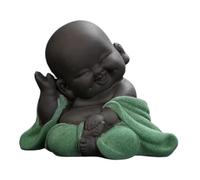 HDICUHNANU Figura Buda,Resistente Intemperie, Estatua De Buda Sonriente Arena Púrpura, Feliz, Pequeña Y Bonita, Figura Monje, Decoración del Hogar Feng Shui(A)