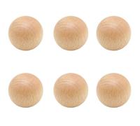 HDJNal 6 pomos de madera de haya con forma de bola de madera de haya de 40 mm, tiradores clásicos para cajones, tiradores decorativos antiguos para muebles, cocina, aparador, armario, puerta, oficina