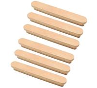 HDJNal 6 pomos de puerta de madera natural, tiradores de puerta para aparadores y armarios de baño, cajones de dormitorio, armarios de cocina y sala de estar, diseño simple (CC: 160 mm)