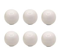 HDJNal Juego de 6 pomos de cerámica con forma de bola blanca con tornillos, 33 mm de diámetro, tiradores redondos vintage para muebles de hogar y oficina, armarios de cocina, cajones y puertas de