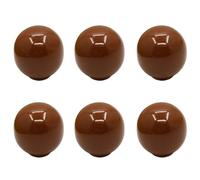 HDJNal Juego de 6 pomos de cerámica con forma de bola marrón con tornillos, 33 mm de diámetro, tiradores redondos vintage para muebles de hogar y oficina, armarios de cocina, cajones y puertas de