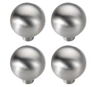 HDJNal Pomos de cajón plateados mate con forma de bola, de aleación de zinc, tiradores con tornillos, pomos de muebles de cocina para armario, armario (paquete de 4)