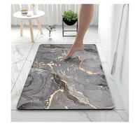 HDKAH Alfombras de baño de Tierra Suave, superabsorbentes, for Puerta de Inodoro, Antideslizantes, de Goma, for Ducha(Dark Grey,40x60cm)