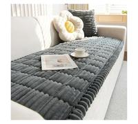 HDKAH Cojín de pana gruesa para sofá, antideslizante, para sala de estar, sofá, funda decorativa, tela cálida, polvo, terciopelo suave, respaldo y reposabrazos (gris oscuro, 90 x 90 cm, 1 unidad)