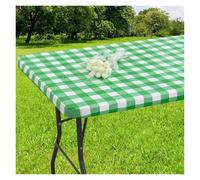 HDKAH Mantel Rectangular elástico Impermeable for Mesa, Mantel Ajustable for casa, Fiesta, Camping, Mantel for Exterior(Green,(114-142cm) Round)